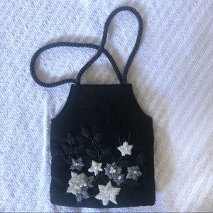 Vintage Grey Wool Wristlet Bag